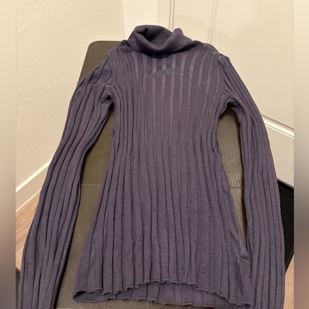 Women's Ribbed Turtleneck Sweater - Purple
